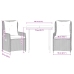 Set comedor de jardín 3 pzas con cojines ratán sintético beige