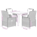 Set comedor de jardín 5 pzas con cojines ratán sintético beige