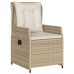 Set comedor de jardín 7 pzas con cojines ratán sintético beige