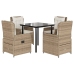 Set comedor de jardín 5 pzas con cojines ratán sintético beige