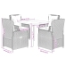 Set comedor de jardín 5 pzas con cojines ratán sintético beige