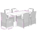 Set comedor de jardín 7 pzas con cojines ratán sintético beige