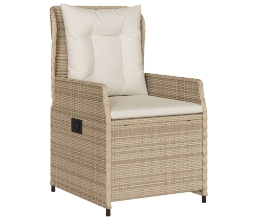 Set comedor de jardín 9 pzas con cojines ratán sintético beige