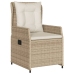 Set comedor de jardín 9 pzas con cojines ratán sintético beige