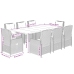 Set comedor de jardín 9 pzas con cojines ratán sintético beige