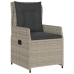 Set comedor de jardín 3 pzas cojines ratán sintético gris claro
