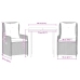 Set comedor de jardín 3 pzas cojines ratán sintético gris claro
