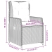 Set comedor de jardín 3 pzas cojines ratán sintético gris claro