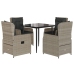 Set comedor de jardín 5 pzas cojines ratán sintético gris claro