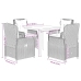 Set comedor de jardín 5 pzas cojines ratán sintético gris claro