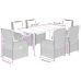 Set comedor jardín 7 pzas y cojines ratán sintético gris claro