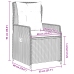 Set comedor de jardín 3 pzas cojines ratán sintético gris claro