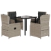 Set comedor de jardín 5 pzas cojines ratán sintético gris claro