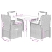 Set comedor de jardín 5 pzas cojines ratán sintético gris claro
