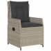 Set comedor de jardín 5 pzas cojines ratán sintético gris claro
