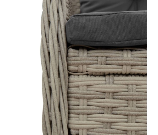 Set comedor de jardín 5 pzas cojines ratán sintético gris claro