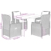 Set comedor de jardín 5 pzas cojines ratán sintético gris claro