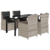 Set comedor de jardín 5 pzas cojines ratán sintético gris claro
