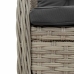 Set comedor jardín 7 pzas y cojines ratán sintético gris claro