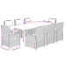 Set comedor de jardín 9 pzas cojines ratán sintético gris claro