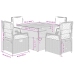 Set comedor de jardín 5 pzas con cojines ratán sintético beige