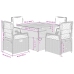 Set comedor de jardín 5 pzas con cojines ratán sintético beige