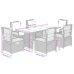 Set comedor jardín 7 pzas y cojines ratán sintético gris