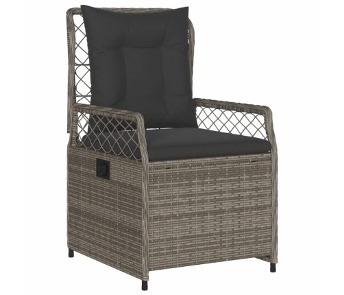 Set comedor jardín 9 pzas y cojines ratán sintético gris