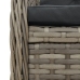 Set comedor jardín 9 pzas y cojines ratán sintético gris