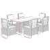 Set comedor de jardín 7 pzas con cojines ratán sintético beige