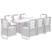 Set comedor de jardín 9 pzas con cojines ratán sintético beige