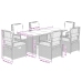 Set comedor de jardín 7 pzas con cojines ratán sintético beige