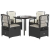 Set de muebles jardín 5 pzas con cojines ratán sintético negro