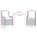 Set comedor de jardín 3 piezas y cojines ratán sintético marrón