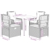 Set comedor de jardín 5 piezas y cojines ratán sintético marrón