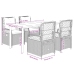 Set comedor de jardín 5 piezas y cojines ratán sintético marrón