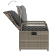Set comedor de jardín 5 piezas con cojines ratán sintético gris