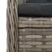 Set comedor de jardín 5 piezas con cojines ratán sintético gris