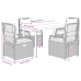 Set comedor de jardín 5 piezas con cojines ratán sintético gris