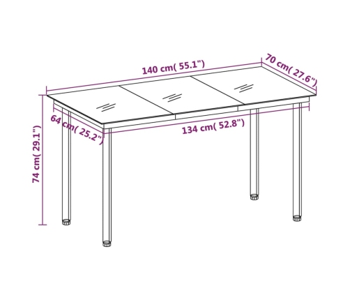 Set comedor de jardín 5 piezas con cojines ratán sintético gris