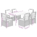 Set comedor de jardín 7 pzas con cojines ratán sintético beige
