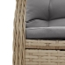 Set comedor de jardín 3 pzas con cojines ratán sintético beige