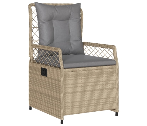 Set comedor de jardín 5 pzas con cojines ratán sintético beige