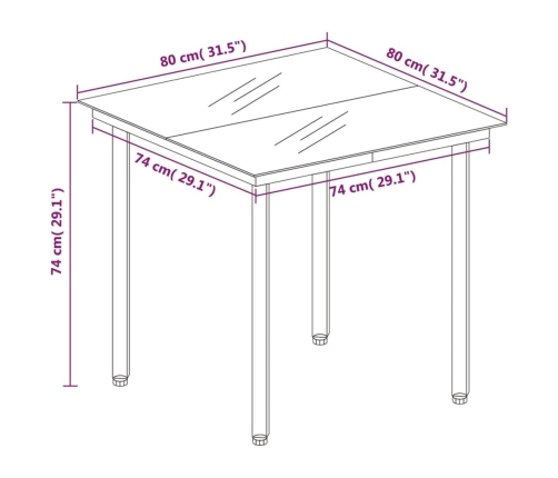 Set comedor de jardín 5 pzas con cojines ratán sintético beige