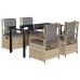 Set comedor de jardín 5 pzas con cojines ratán sintético beige