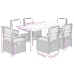 Set comedor de jardín 7 pzas con cojines ratán sintético beige