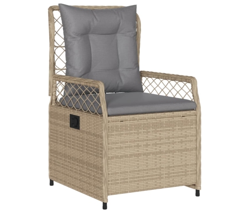 Set comedor de jardín 9 pzas con cojines ratán sintético beige