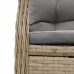 Set comedor de jardín 9 pzas con cojines ratán sintético beige