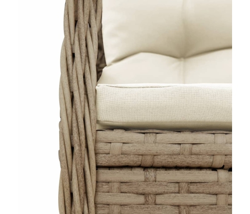 Set comedor de jardín 5 pzas con cojines ratán sintético beige