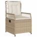 Set comedor de jardín 7 pzas con cojines ratán sintético beige